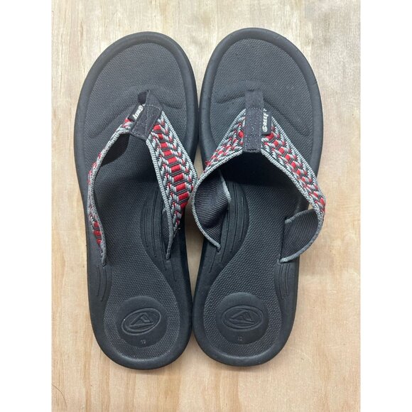 Reef Sandals Men’s 13 Aztec Design Red Gray Flip Flop Excellent Quality - Picture 1 of 6